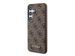 Capa para Samsung Galaxy A55 GUESS Pele Sintética Rígida Castanho