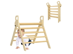 Estrutura De Escalada Para Crianças De 18 A 48 Meses Para Desenvolver O Equilíbrio E A Coordenação Motora. 82 X 66 X 71 Cm. Cor Natural.
