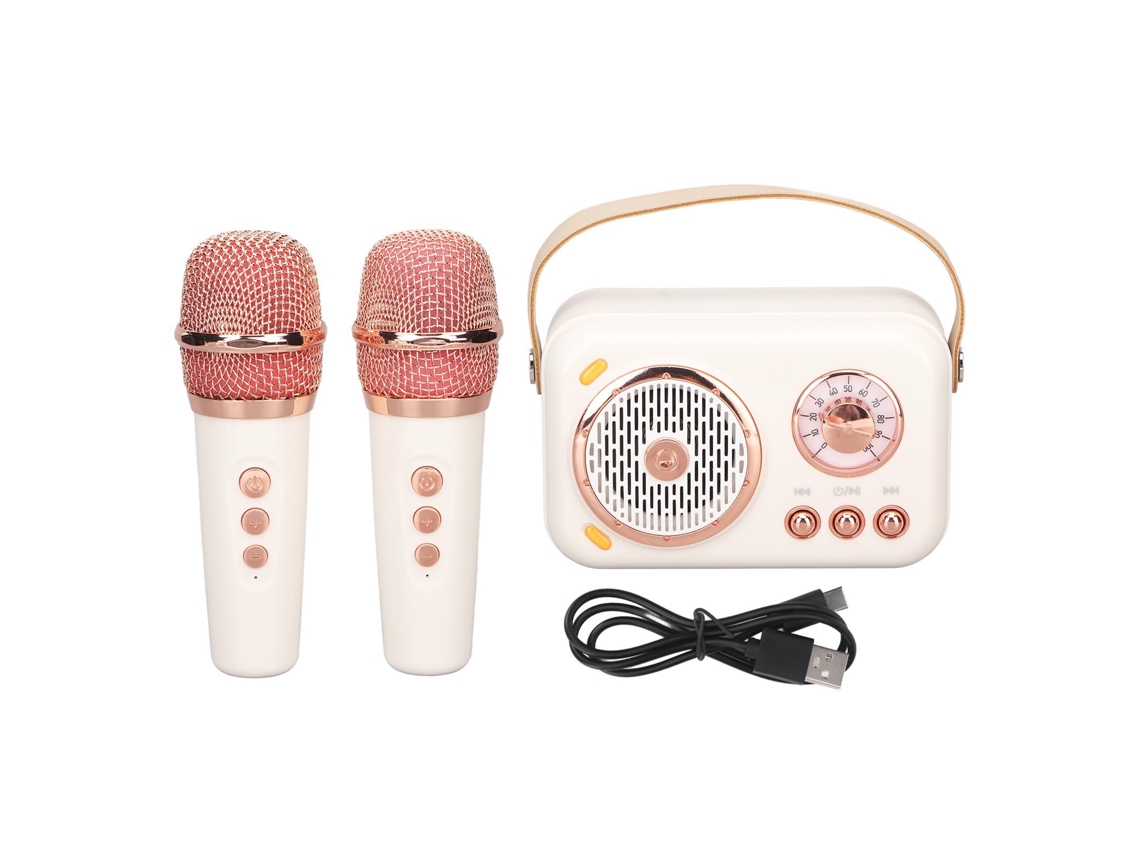 Máquina de Karaokê Portátil Mali com Alto-falante Bluetooth Microfones Sem Fio