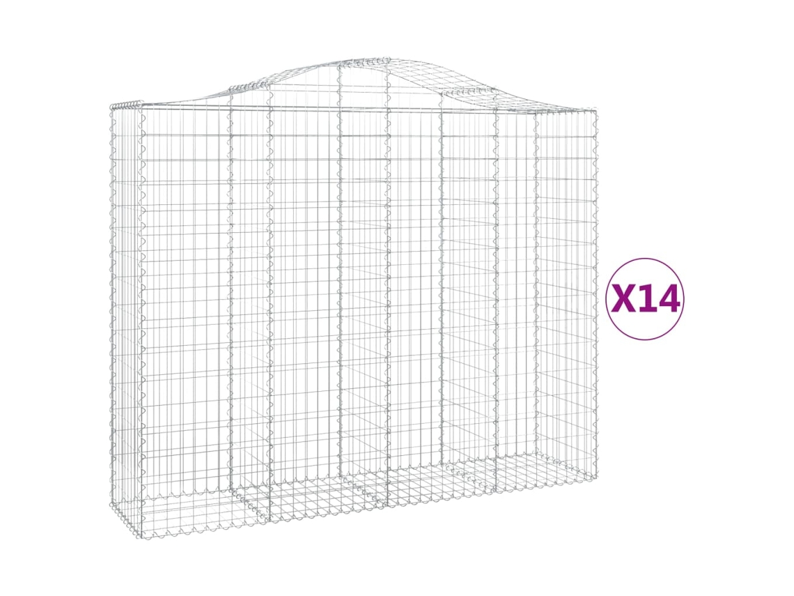 Gabion Basket, Gabion Baskets Vidaxl Prateado Ferro (200 X 50 X 160/180 Cm)