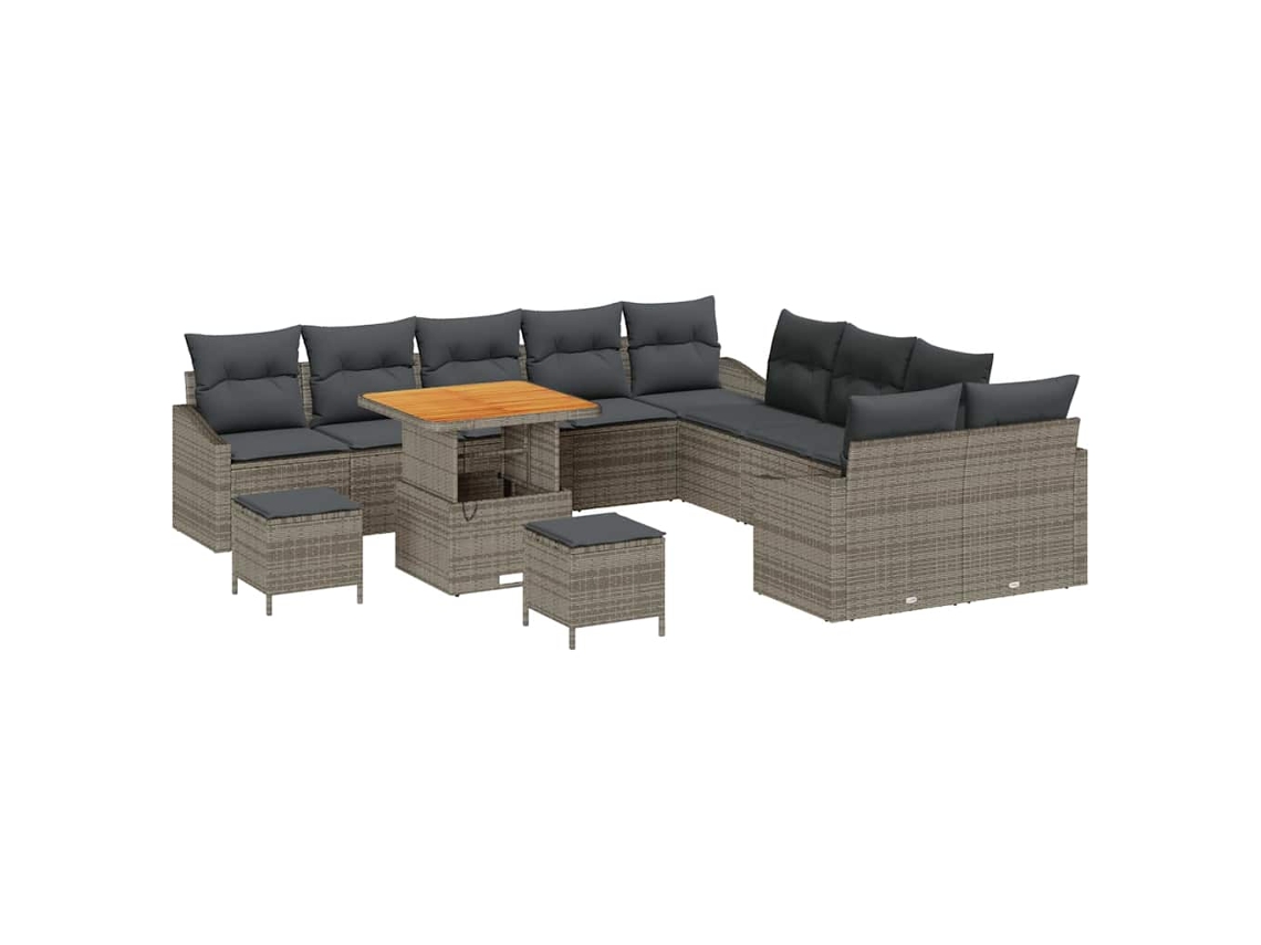 Maison Exclusive - Conjunto De Sofá De Jardim 13 Pcs Cinzeto Rattan Sintético
