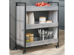 Vidaxl Carrinho De Cozinha 70x30x82 Cm Derivados Madeira Cinza Sonoma