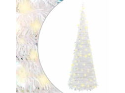 Vidaxl Árvore De Natal Artificial Pop-up C/ 50 Luzes Led 120 Cm Branco