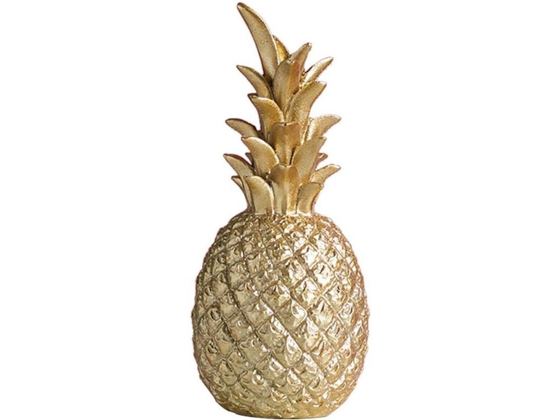 Ornamento de abacaxi em resina estilo nórdico moderno, decoração para casa ou escritório, presente de aniversário, dourado.