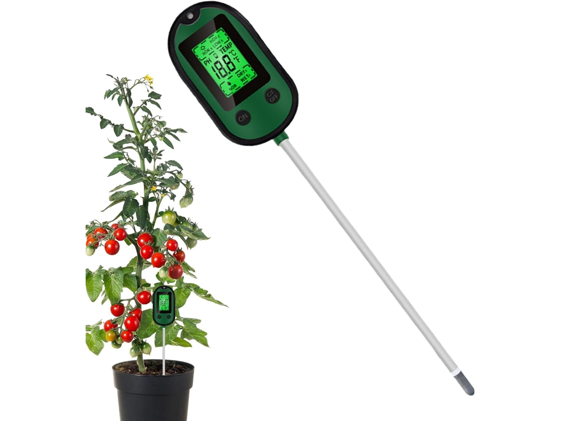 Medidor De Solo Alta Precisão Com Ph E Temperatura | Kit Teste Água Para Plantas Em Vasos, Interior, Detector