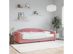 Vidaxl Sofá-cama Com Colchão 90x200 Cm Veludo Rosa
