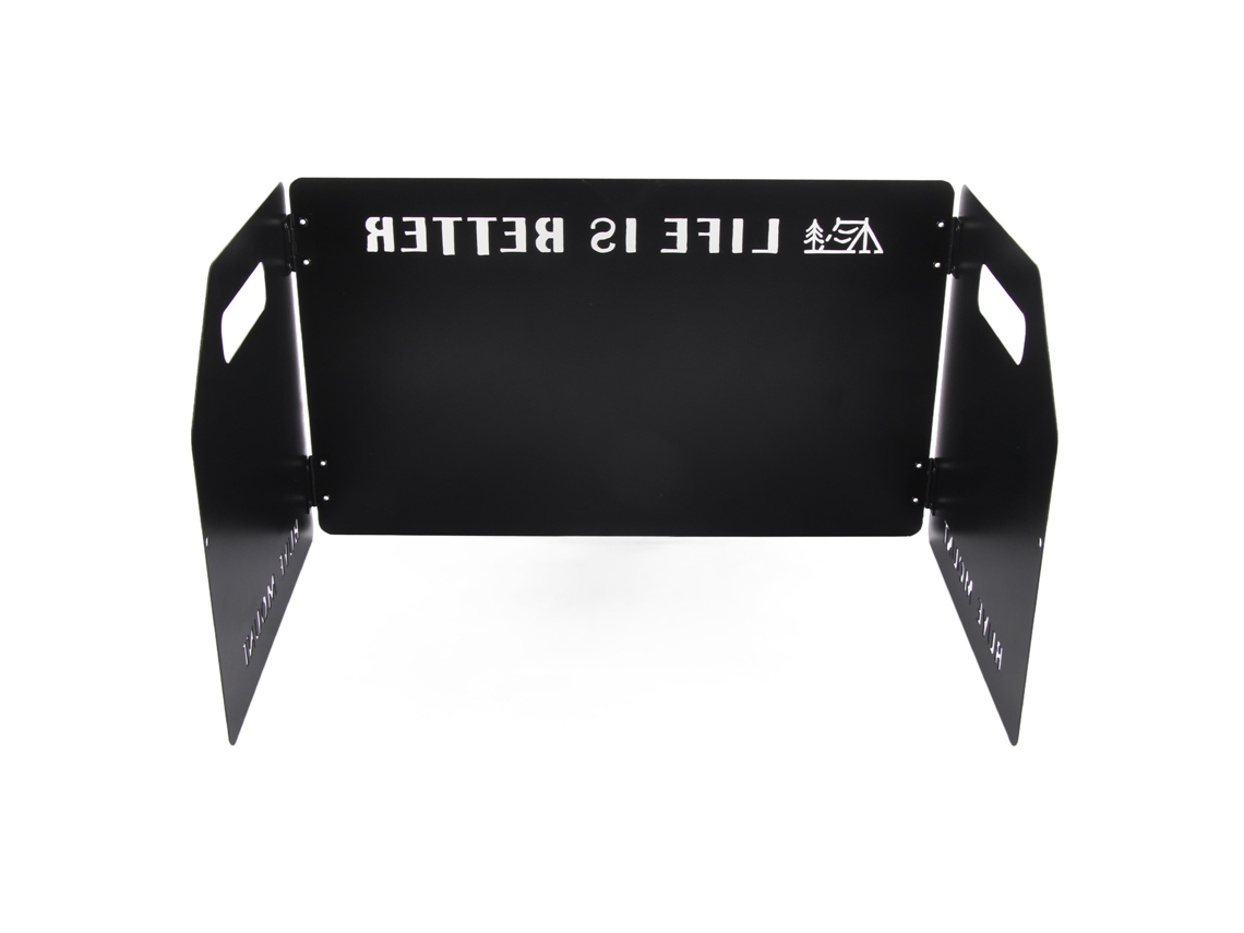 Protector de Vento para Fogão de Camping Plegável Preto