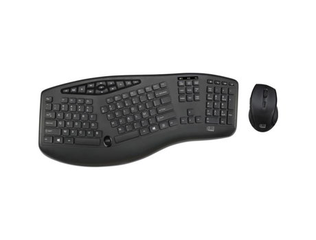 Teclado Ergonômico ADESSO e Mouse Óptico Sem Fio Truform