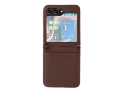 Capa Para Celular Com Compartimento Para Cartão Sim, Capa De Couro De Peça Única Com Estampa De Lichia.marrom - Samsung Z Flip 6