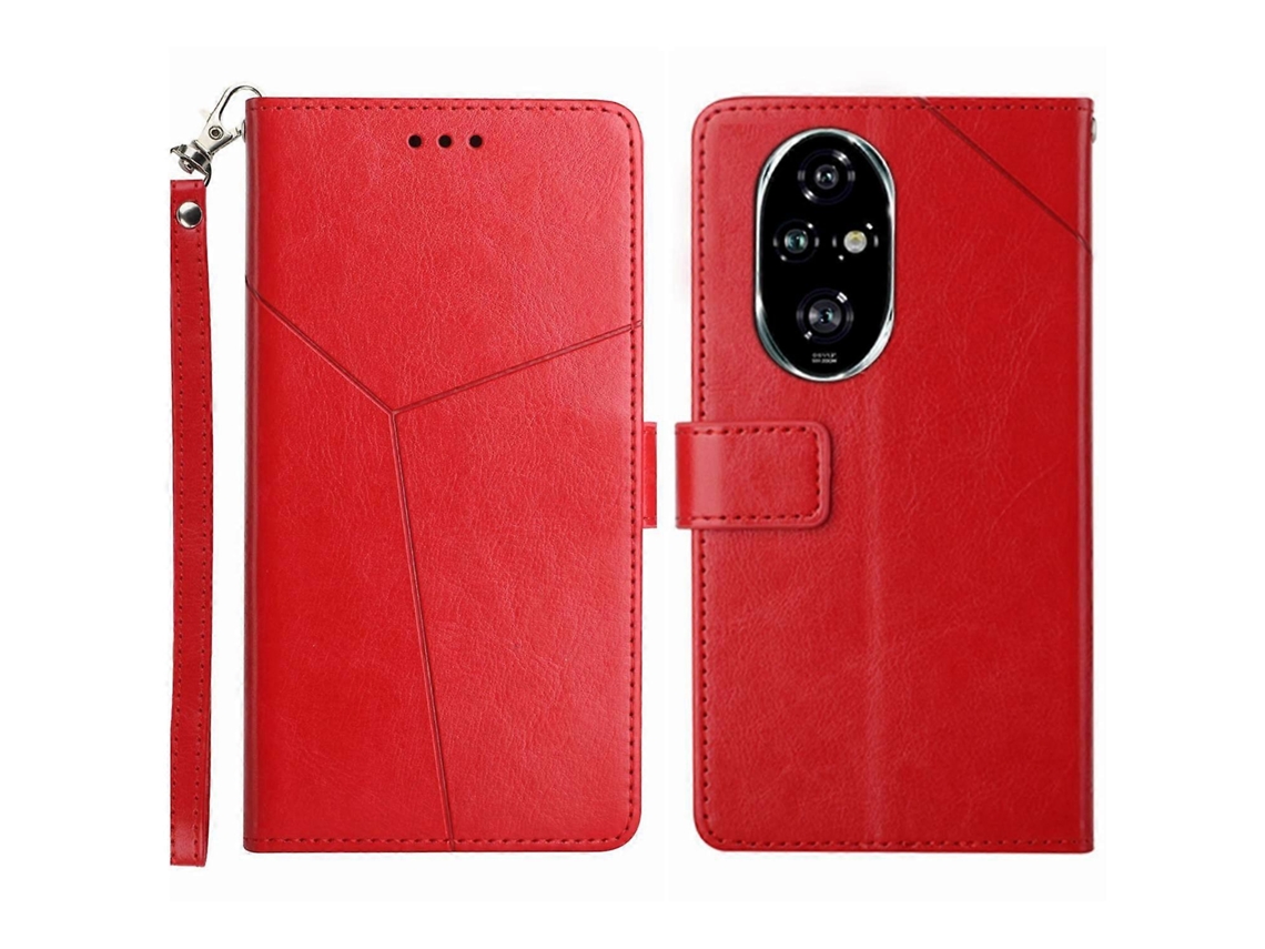 Capa De Couro Flip Para Honor 200 5g Com Linhas Em Y