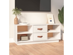 Vidaxl Móvel De Tv 100x34x40 Cm Madeira De Pinho Maciça Branco