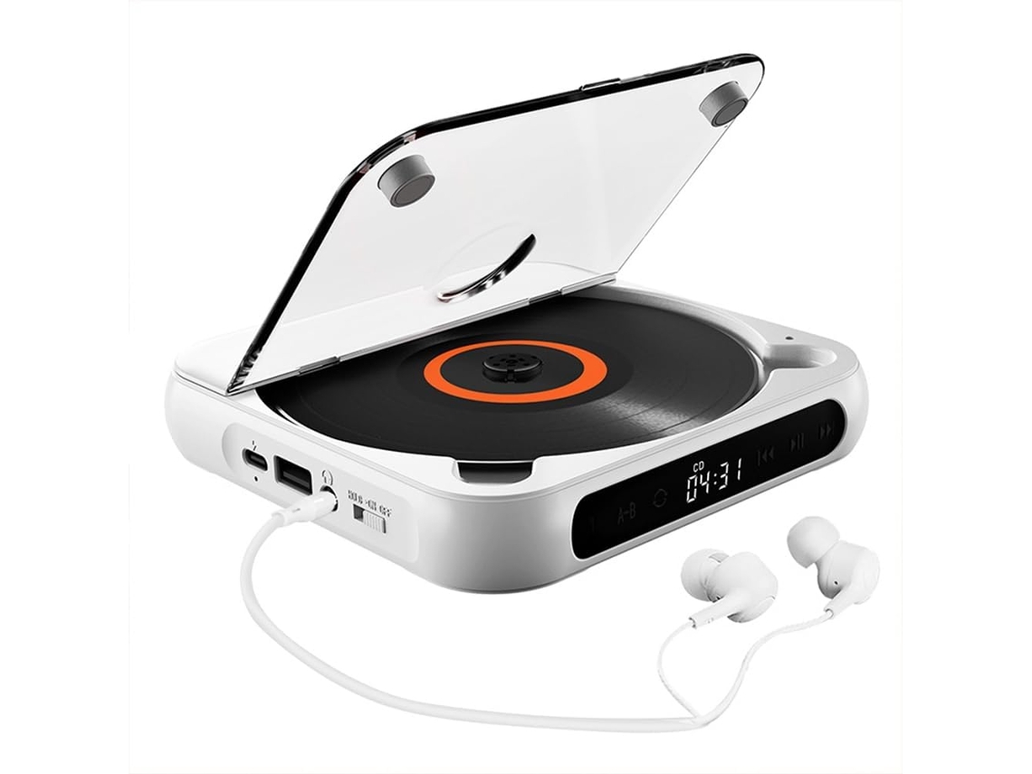 Leitor Cd Bluetooth, Alto-falante Portátil, Tela Led, Reprodutor Estéreo, Qualidade De Som Hi-fi