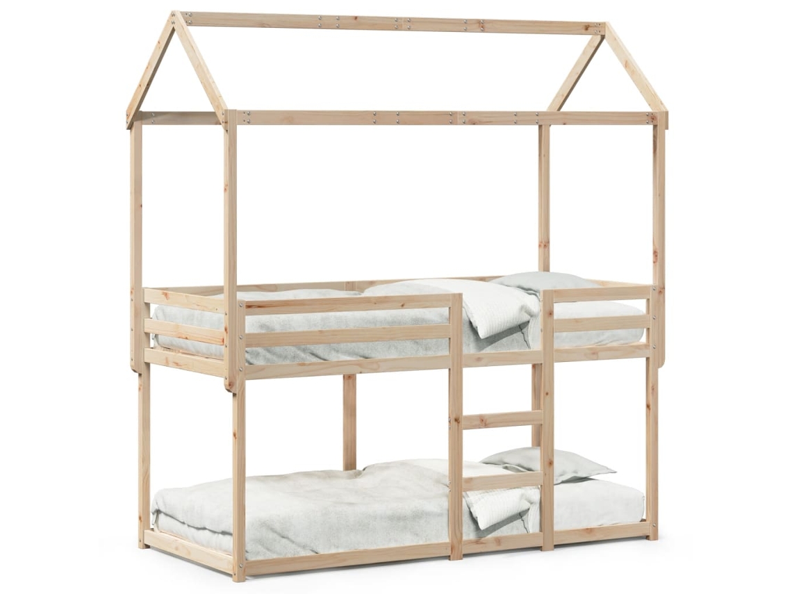 Bunk Bed, Bunk Beds Vidaxl Marrom Madeira De Pinho (90 X 190 Cm)
