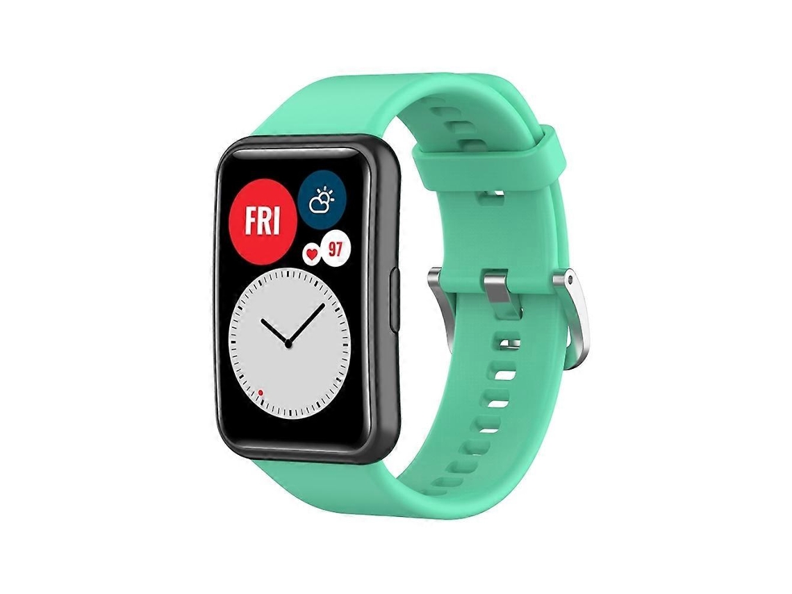 Pulseira De Silicone Prateada Com Fivela De Aço Para Huawei Watch Fit Special Edition