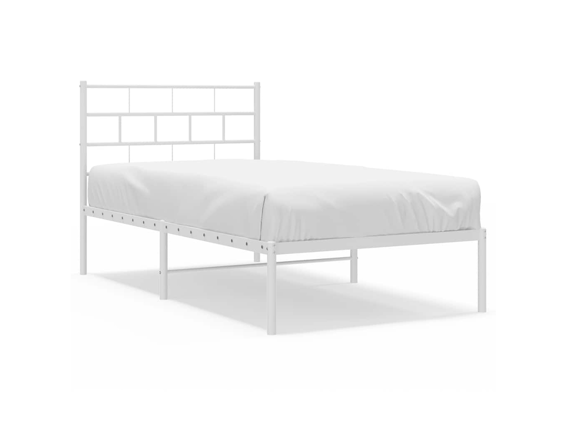 Metal Bed Frame, Metal Bed Frames Vidaxl Branco Aço (100 X 200 Cm)