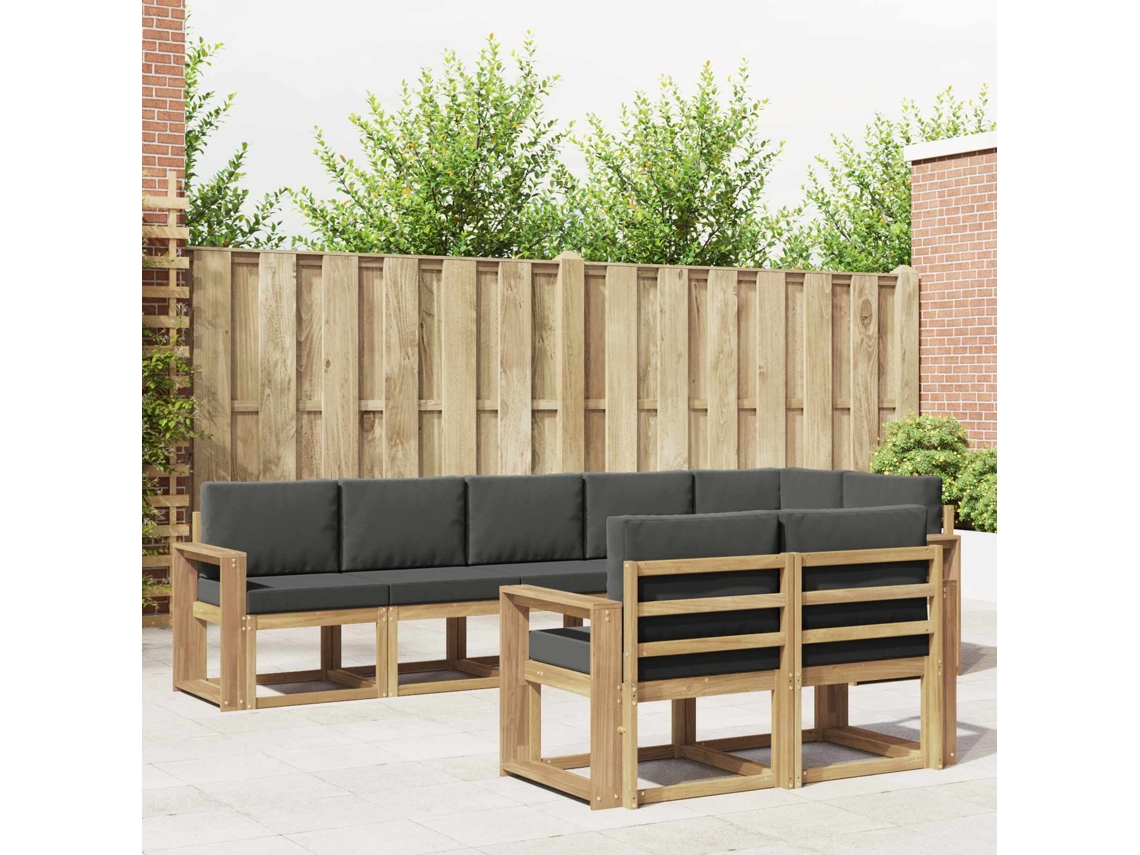 Vidaxl Conjunto De Sofás Para Exterior 8 Unid. Branco E Antracite