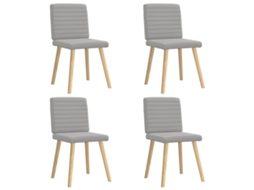 Vidaxl Cadeiras De Jantar 4 Pcs Tecido Cinza Nuvem