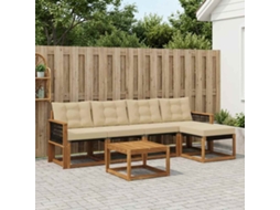 Vidaxl Conjunto De Sofás Para Exterior 6 Unid. Natural E Bege