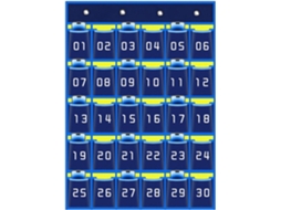 Organizador De Parede Com 30 Bolsos Numerados, Organizador Suspenso Para Salas De Aula, Organizador Vayotoy