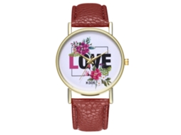 Relógio de Pulsera para Mulher Simples de Couro Pu Analógico Quartzo Café Zhoulianfa