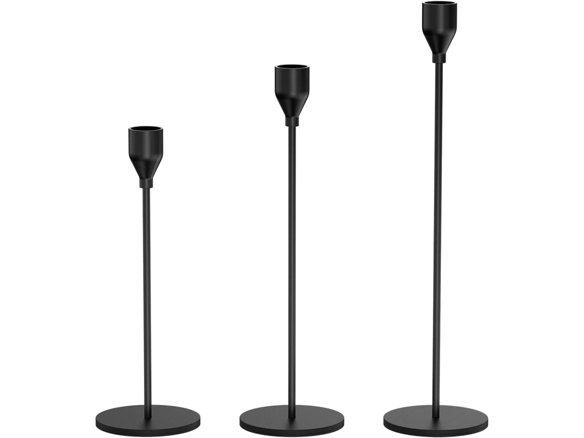 3 Castiçais Castiçais Metálicos para Mesas Jantar Leves BRILVIBERA