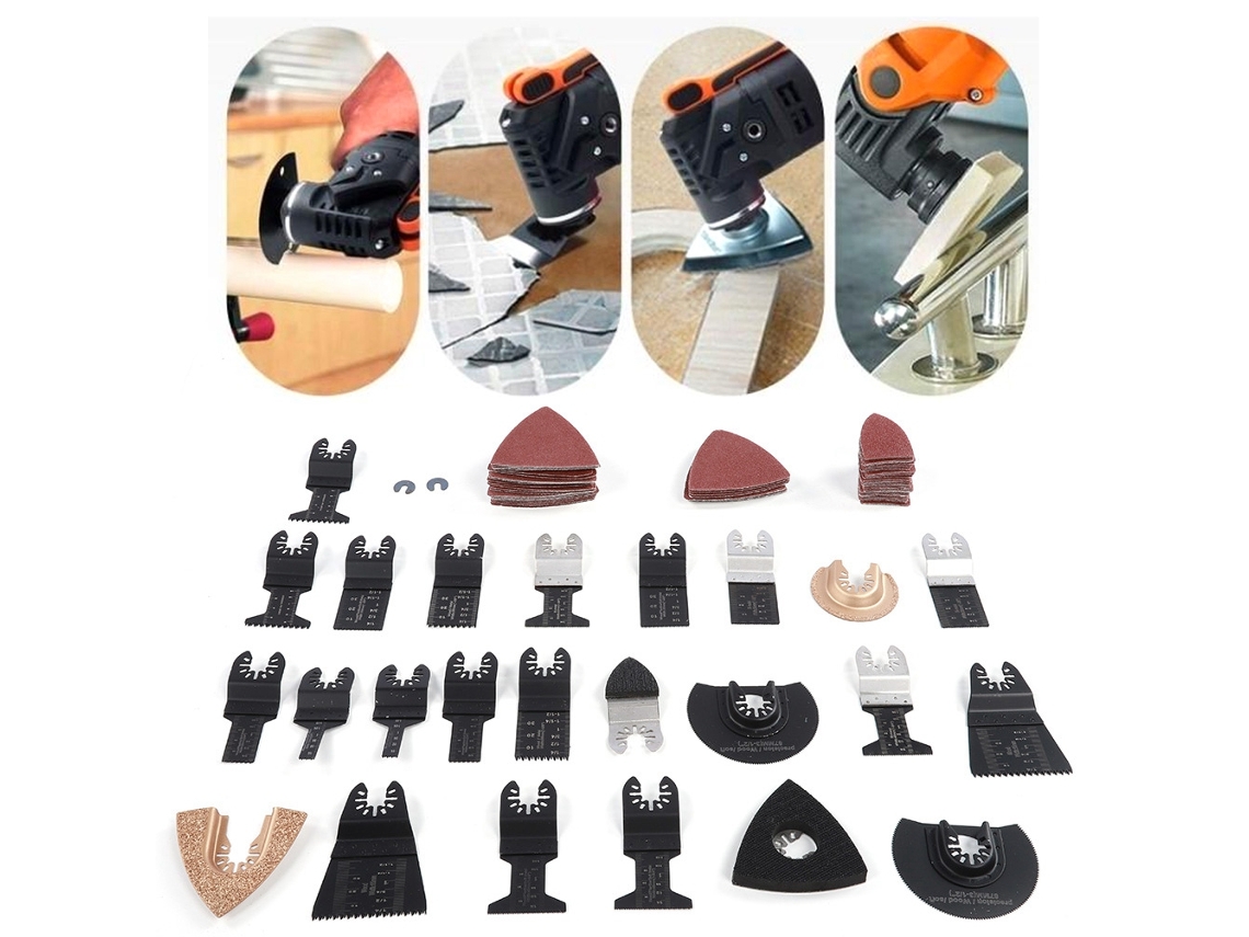 100 Piezas De Lâminas De Serra Oscilante De Aço De Alto Carbono Para Corte De Madeira, Plástico E Pvc, Compatíveis Com Bosch Multi X