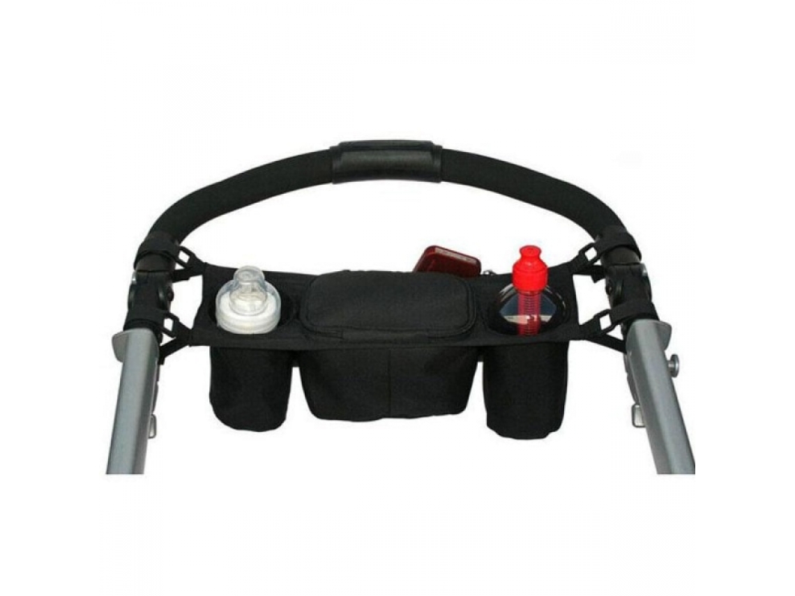 Suporte para Copo e Garrafa em Carrinho de Bebê, Preto AQUAFORGE