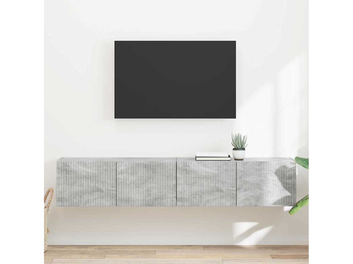 Vidaxl Armário De Tv De Parede 2 Pcs Concreto 78,5 X 31 X 29,5 Cm