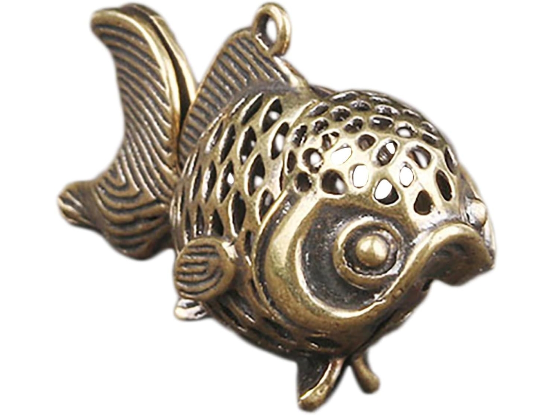 Estatueta Peixe Latão Dourado Durável Cabeça Cauda Móveis Design Elegante Moderno Decoração Escritório Quarto GOKOCO