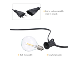 Luzes em Fio LED G40 2 Pacotes IP44 Resistente à Água 13m para Jardim Festas Natal
