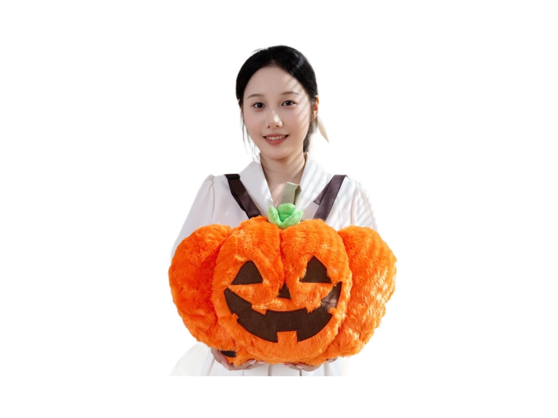 Mochila e Bolsa de Abóbora de Pelúcia para Halloween Saco de Doces Decorativo Laranja CHABERLU