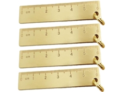 Conjunto De 4 Réguas De Latão De 6 Cm, Com Borda Reta De Metal Pequena