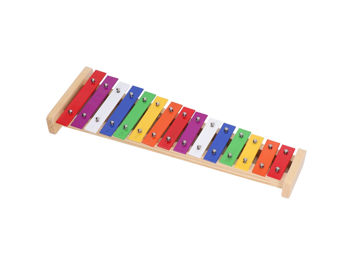 Primerox xilofone Educativo 15 Notas Colorido com 2 Baquetas Brinquedo Musical para Crianças