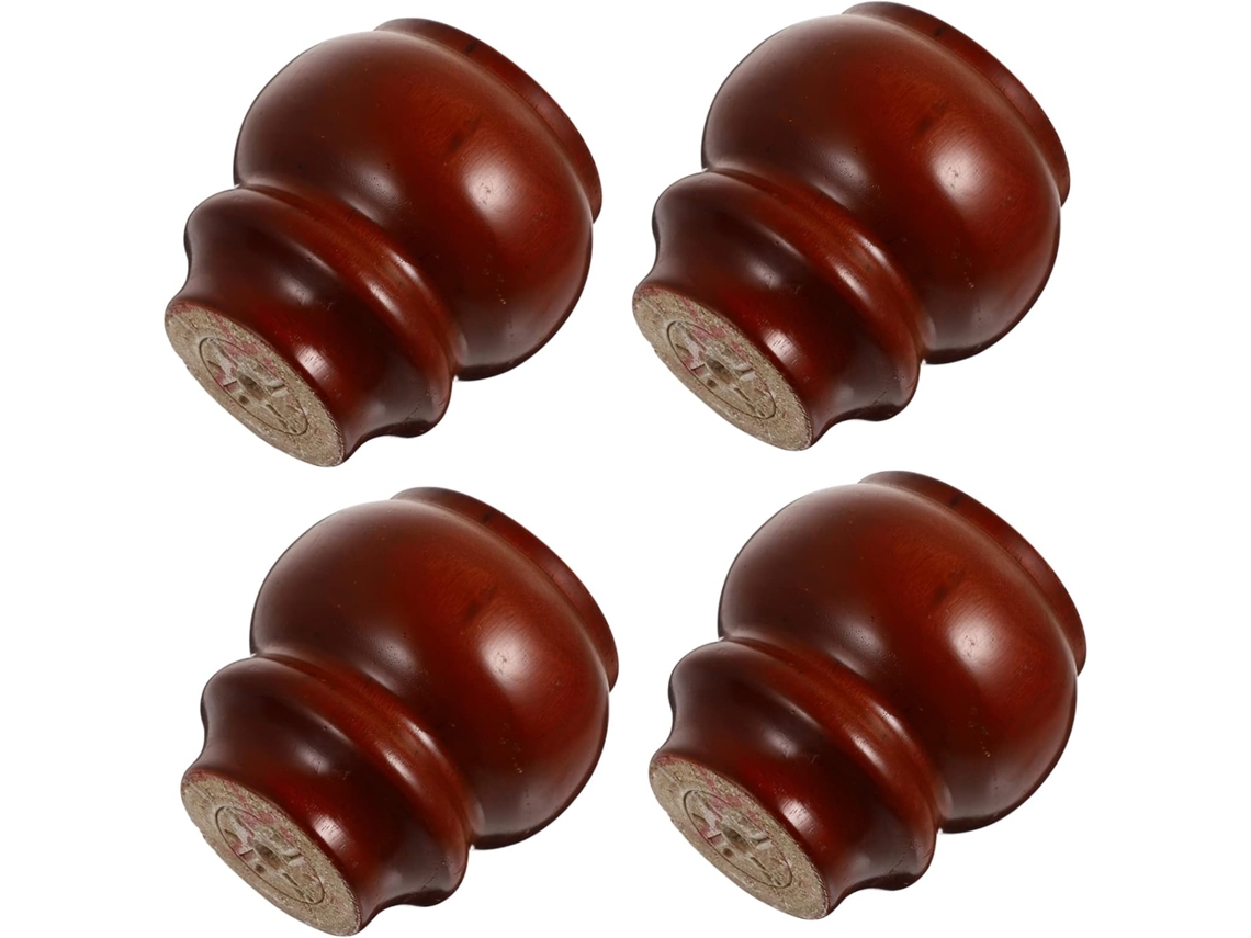 Lurrose Conjunto De 4 Pés Madeira Para Sofá Com Formato Moderno Pãozinho, Resistentes E Fáceis De Instalar