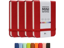 Conjunto De 4 Pequenos Cadernos Bolso, 7,6 X 10,2 Cm, Capa Dura Em Couro Tamanho A7, Folhas