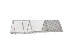 Vidaxl Gaiola Para Coelhos Cinza 302,5x80,5x71 Cm Aço Galvanizado