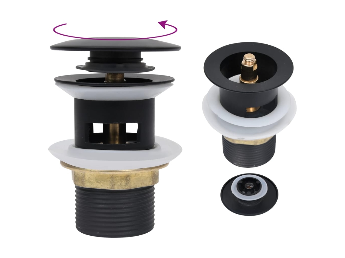 Push Drain, Push Drains Vidaxl Preto Latão (n/a)