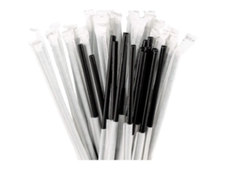 1000/500/100 Canudos de Plástico Preto Individualmente Embrulhados 8 Polegadas Bpa Free