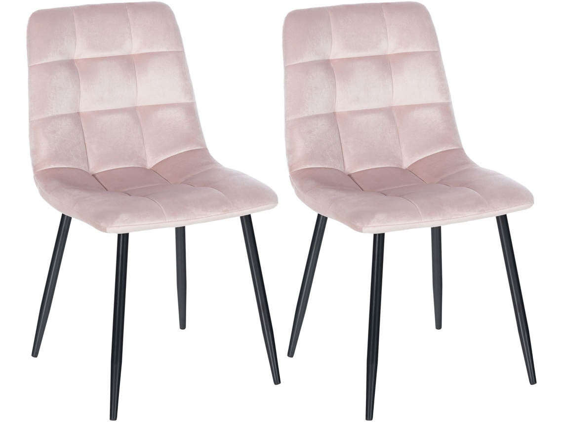 Conjunto de 2 Cadeiras de Jantar Tilde Rosa/Veludo CLP