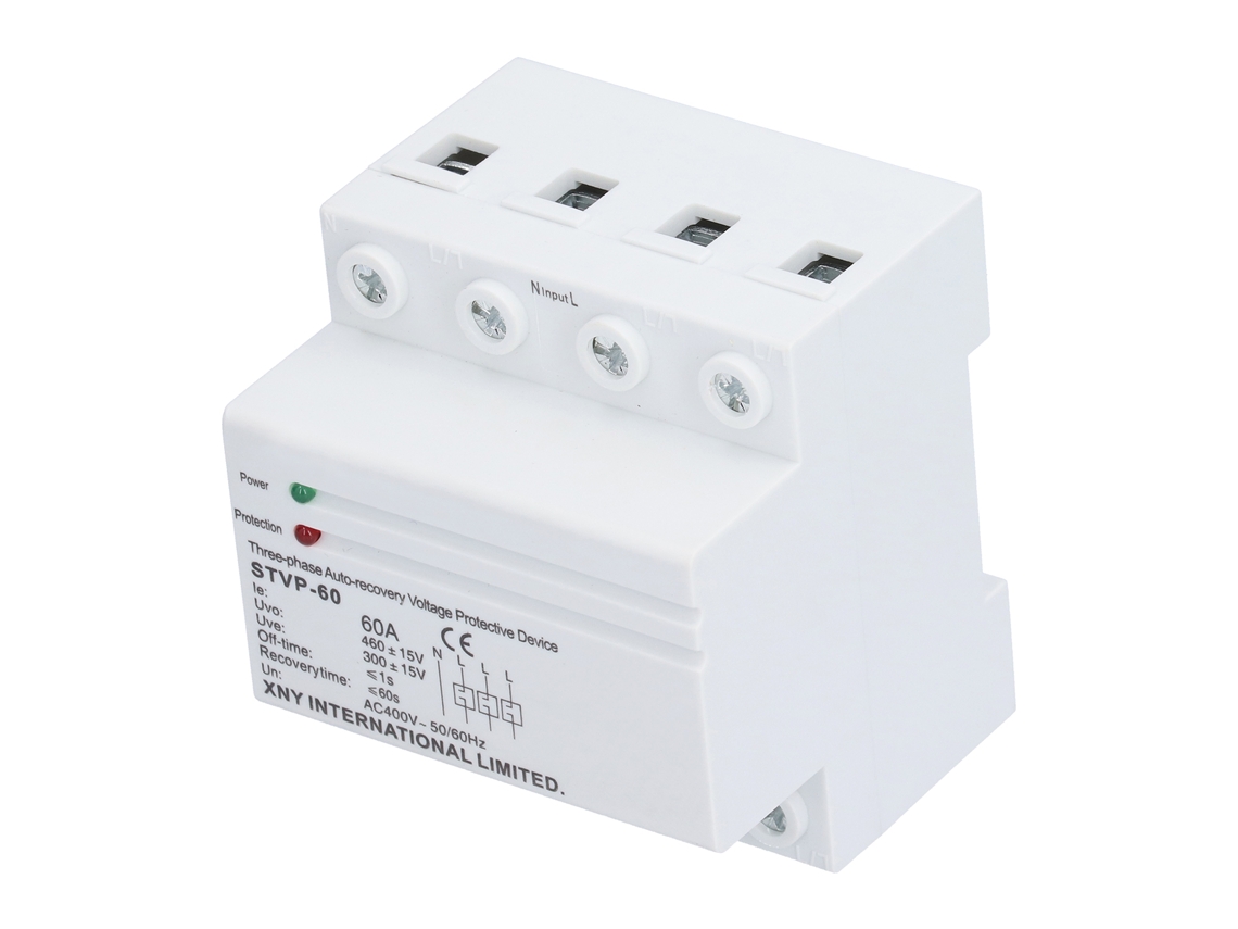 Dispositivo De Proteção De Tensão Trifásico 4 Fios, 400v 60a, Reconexão Automática