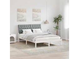 Vidaxl Estrutura De Cama Com Cabeceira Estofada Branco 160 X 200 Cm
