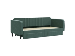 Sofá Cama C/ Gavetão E Gavetas 90x200 Cm Veludo Verde Escuro Lovely Home