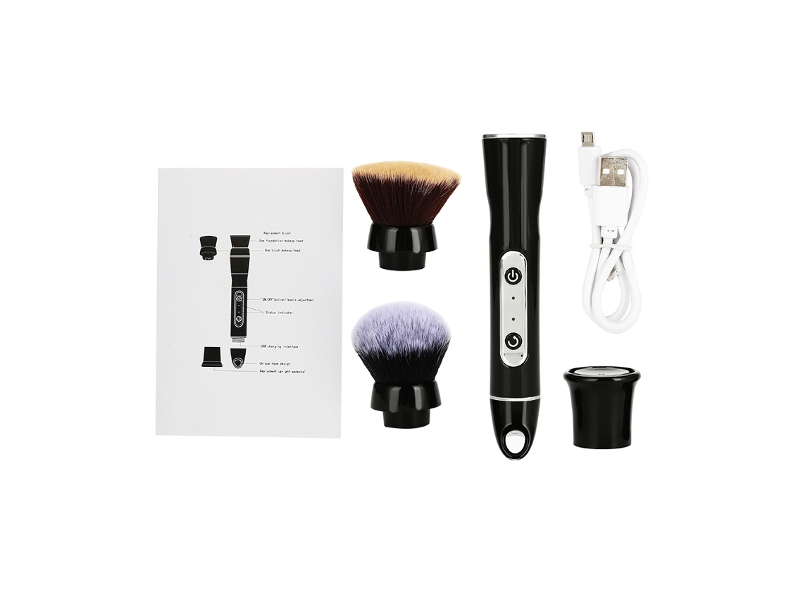 Pincel Elétrico Para Aplicação De Base E Blush Na Maquiagem