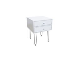 Mesa de Cabeceira Arija Branco e Prateada 59X45Cm SALDOSYSTOCKS