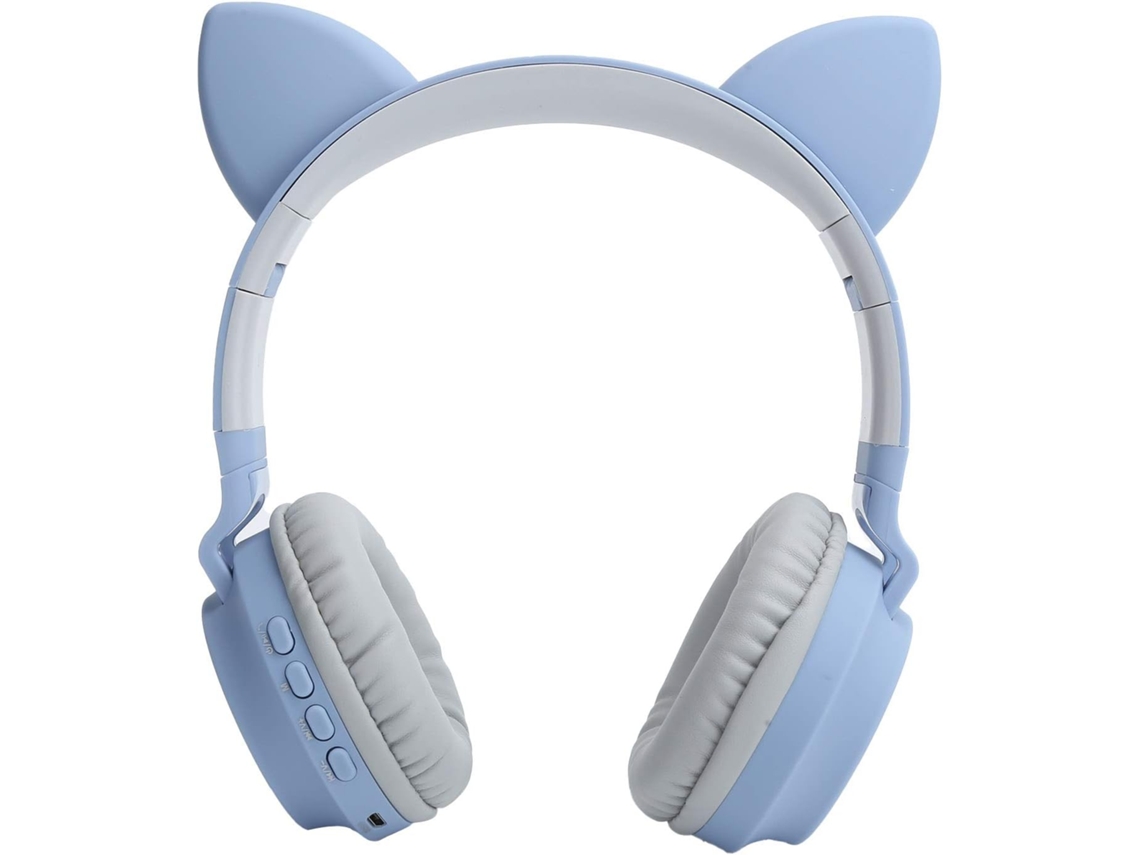 Fone De Ouvido Dobrável Com Orelhas Gato, Luzes Led 3d E Microfone Design Confortável Estiloso, Ideal Para Crianças