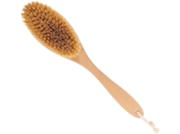 Escova De Costas Hemobllo Com Cabo Longo Em Madeira Faia E Fibra Vegetal, Cerdas Rígidas, Escova Esfoliante Corporal