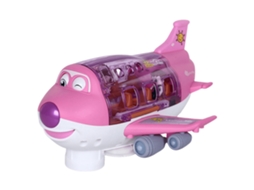 Brinquedo Elétrico Infantil Transformável, Avião de Plástico Abs, Veículo Simulador Musical MDUG (rosa)
