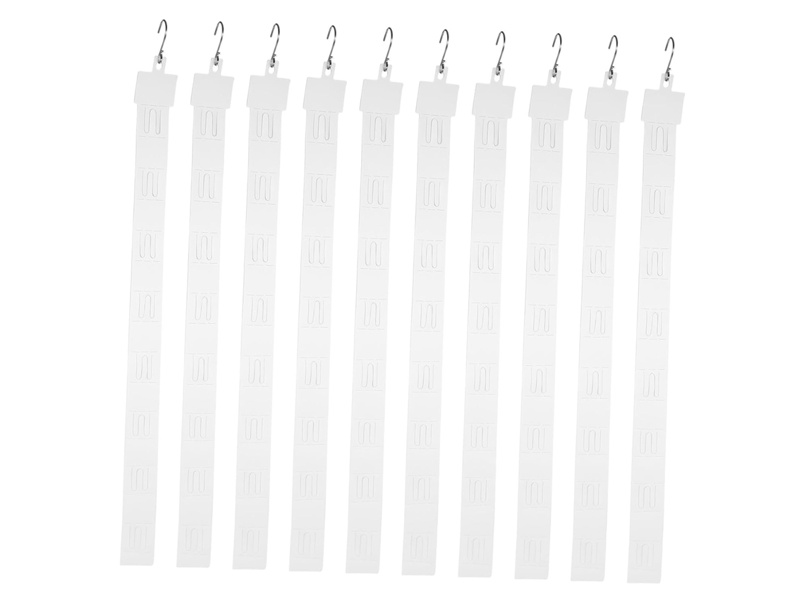 Tiras Plásticas Pendurar Mercadorias, 8 Ganchos De Metal, 20 Unidades Dobráveis De 50cm, Ideais Pendurar