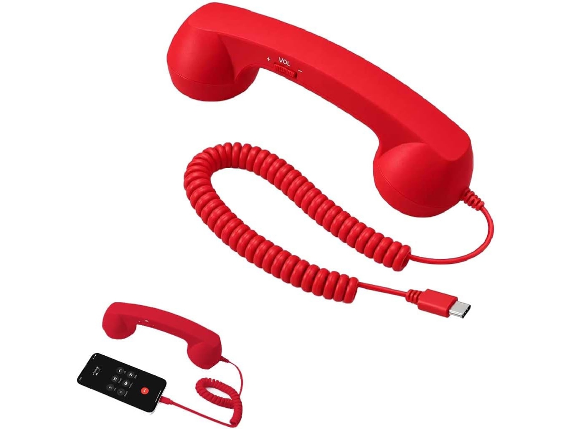 Telefone Retrô Vintage Com Fone Fixo (vermelho)