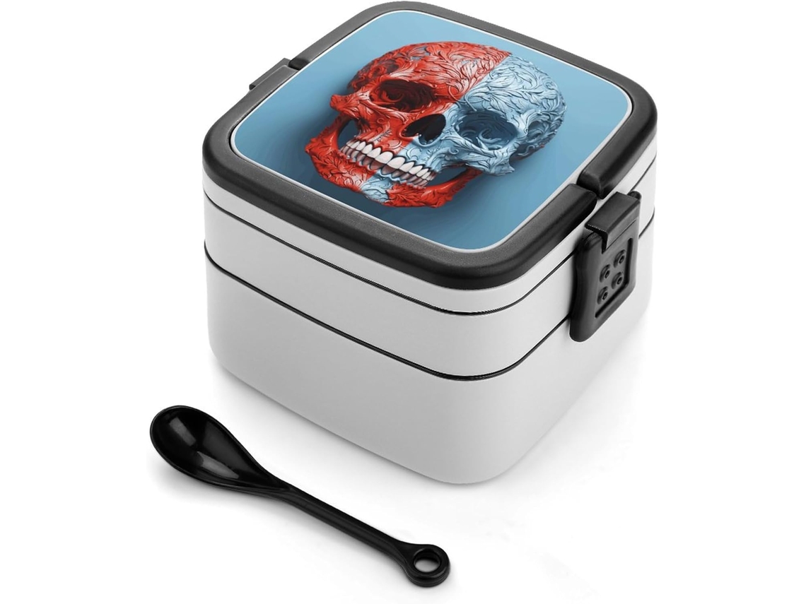 Marmita Bento Lancheira De Camada Dupla Com Colher E Alça, À Prova De Vazamentos, Tudo Em Um, Marmita Bento Para Adultos